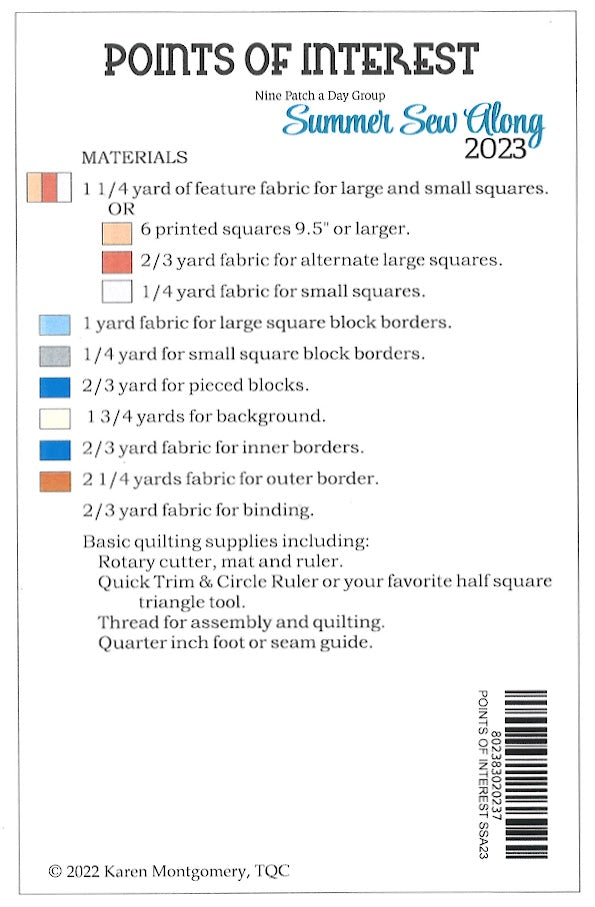 Points of Interest - Summer Sew Along 2023, Pattern