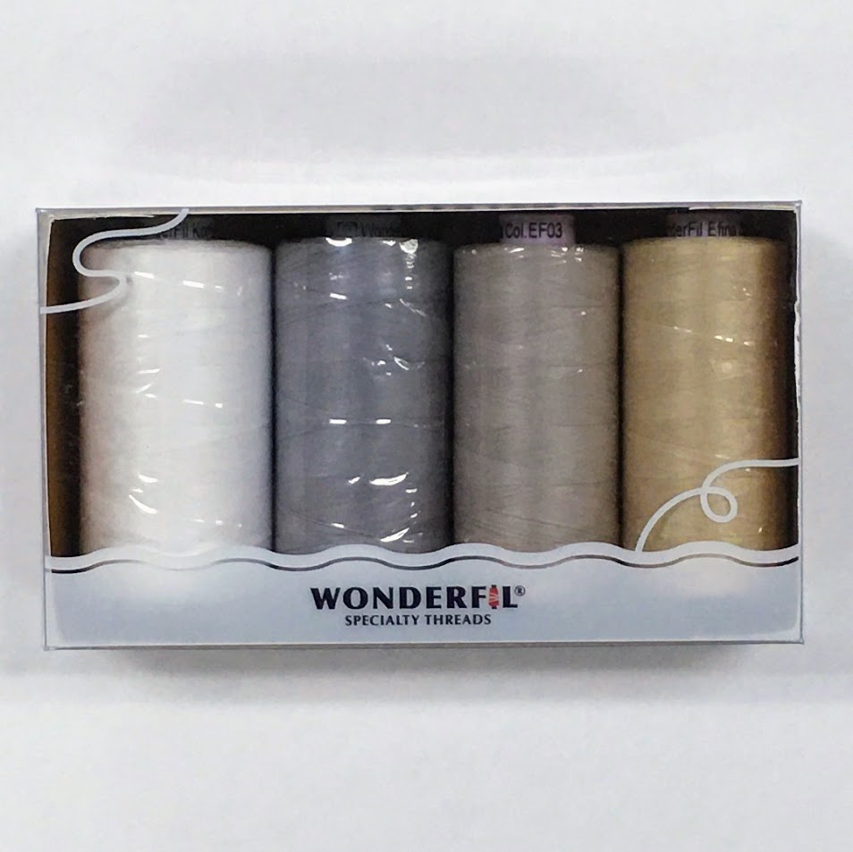 Wonderfil Konfetti 50wt 3-Ply & Efina 60wt 2-Ply - 4 Large Spool Pack