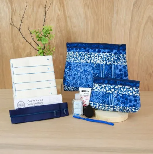 Quilt As You Go Zippered Cosmetic Bags (multiple colors)