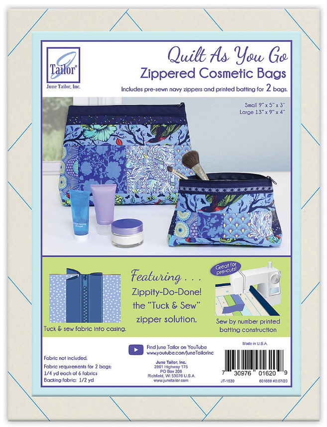 Quilt As You Go Zippered Cosmetic Bags (multiple colors)