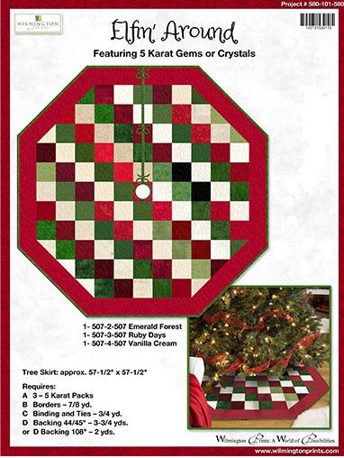 Kit Elfin' Around Tree Skirt Green -backing included