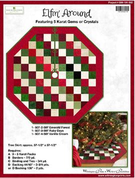 Kit Elfin' Around Tree Skirt Green -backing not included