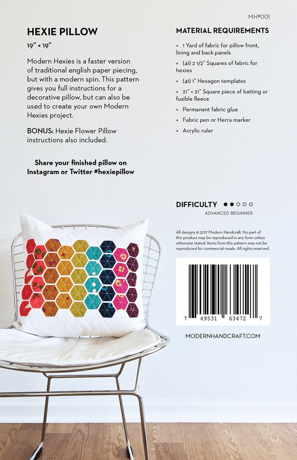 Hexie Pillow, Pattern