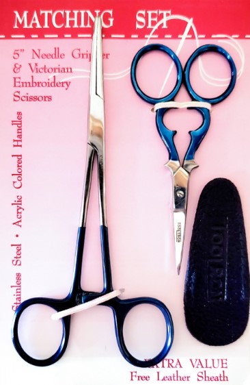Matching Set 5in Needle Gripper & 3-1/2in Victorian Scissors