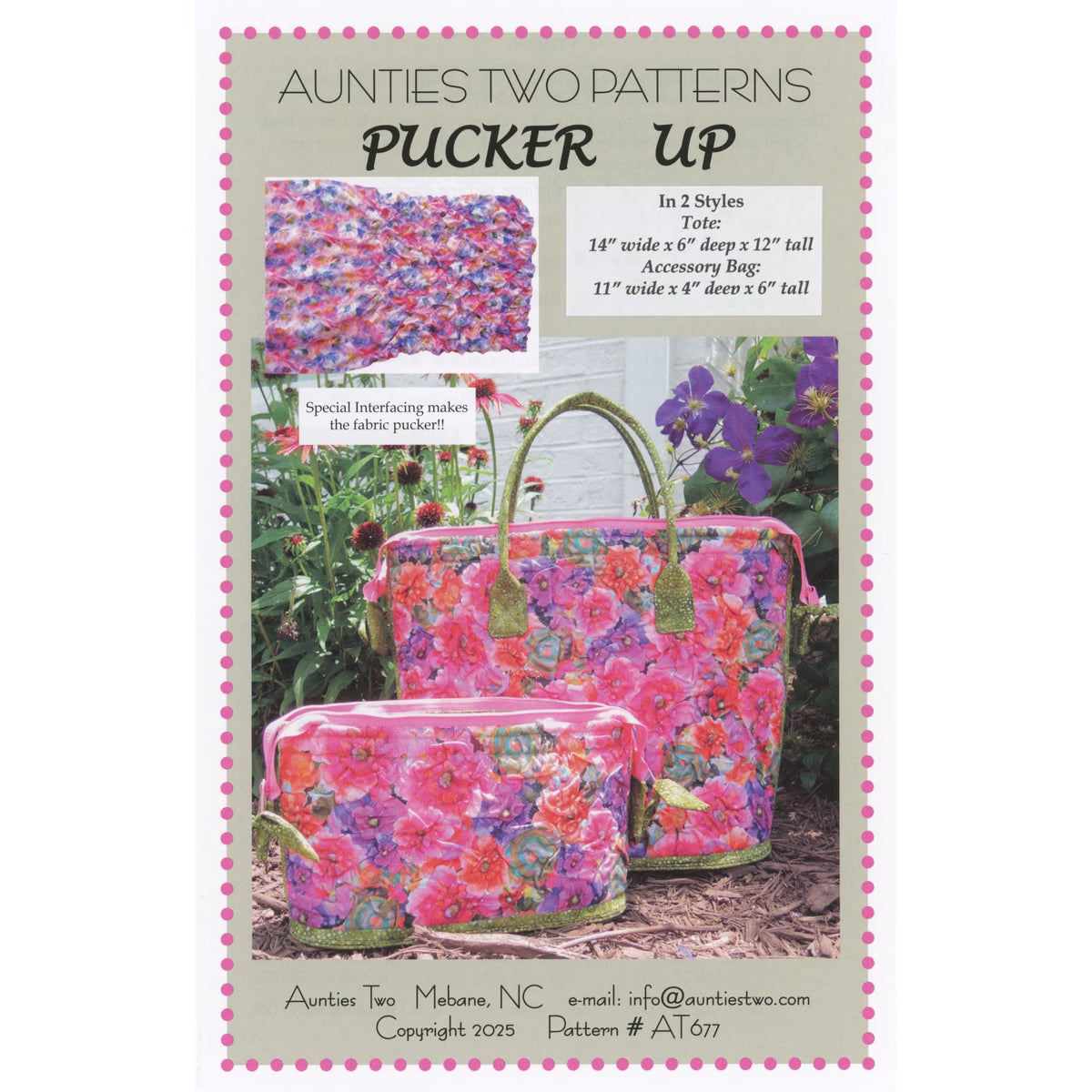 Pucker Up Tote Bag and Accessory Bag Pattern