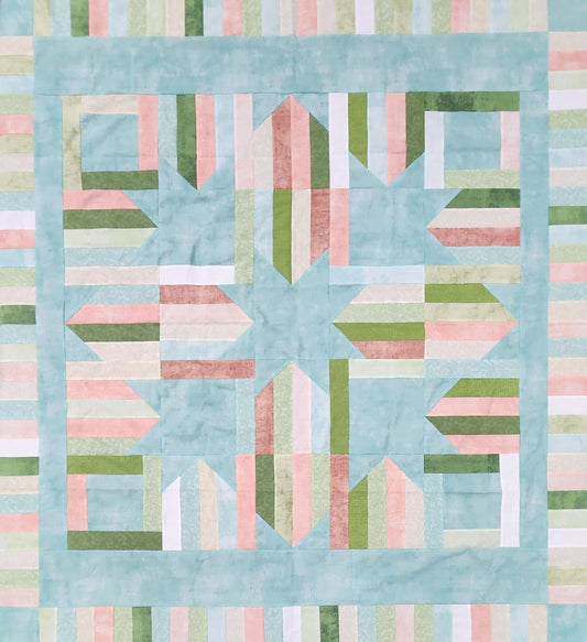 Starburst Mint Garden Quilt Kit