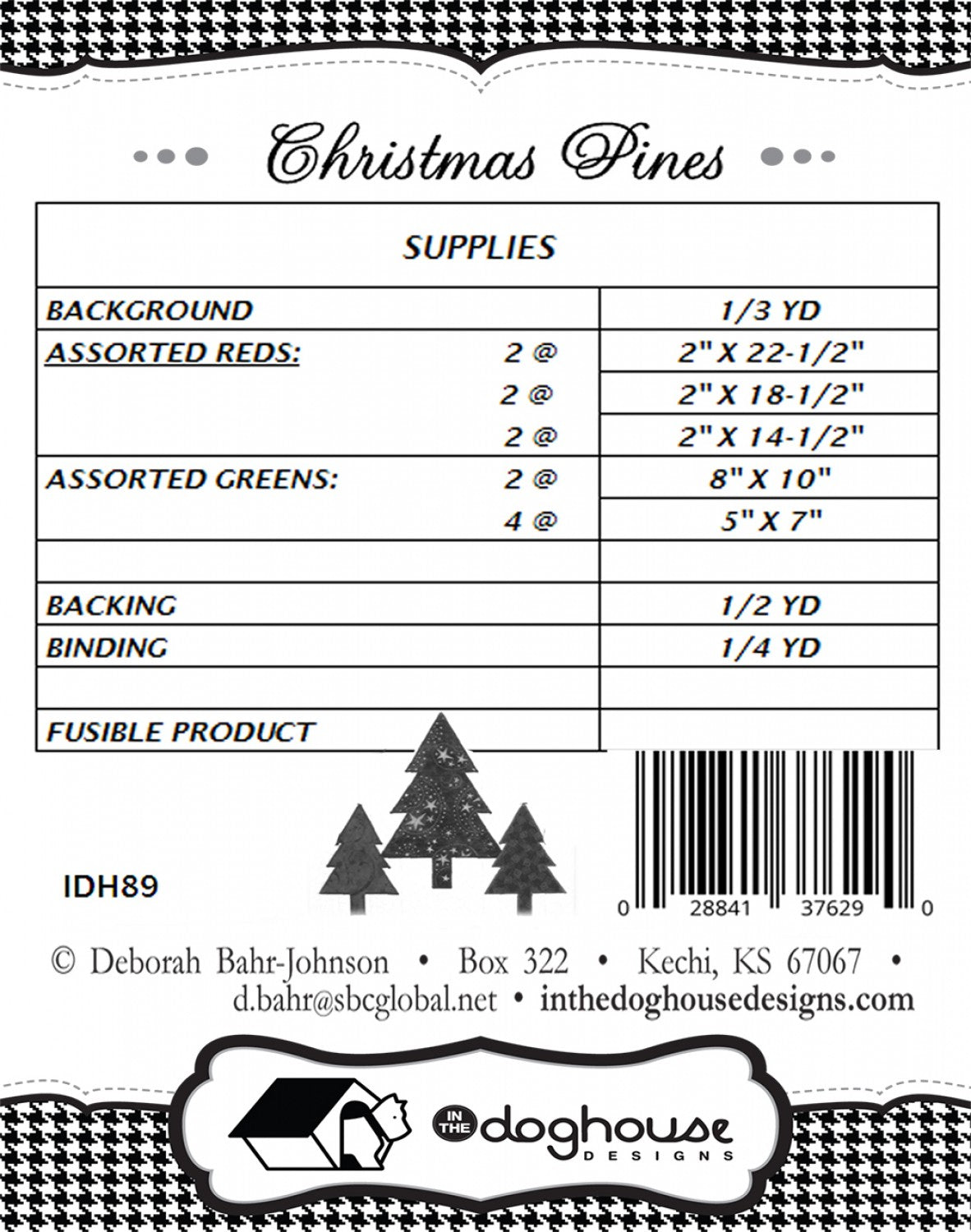 Christmas Pines Table Runner Pattern