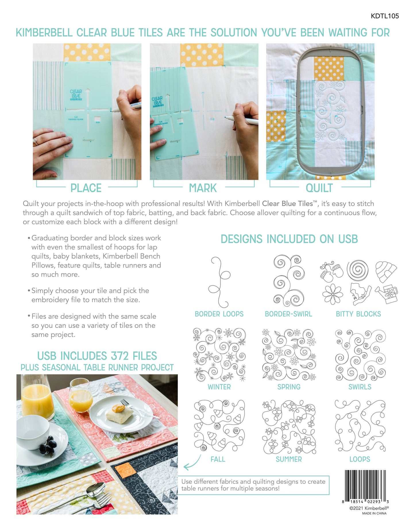 Kimberbell Clear Blue Tiles Essentials Set