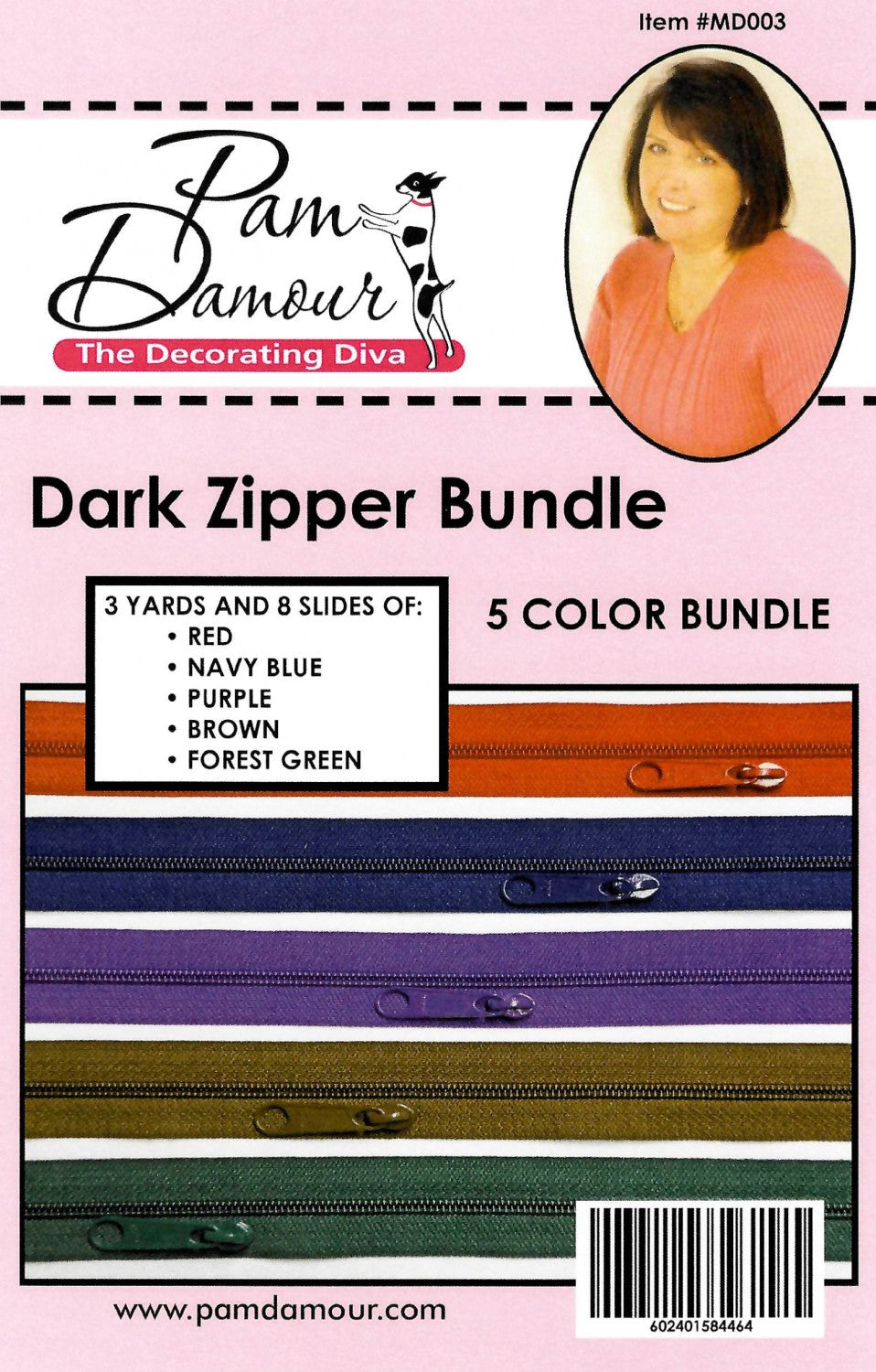 Pam Damour Reversible Coil Zipper Tape Bundles, Multiple Colors