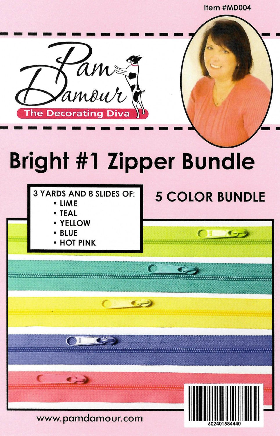 Pam Damour Reversible Coil Zipper Tape Bundles, Multiple Colors