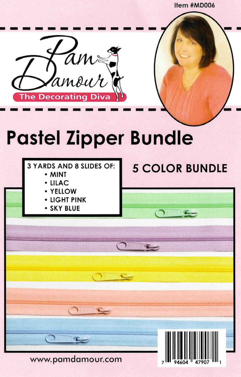 Pam Damour Reversible Coil Zipper Tape Bundles, Multiple Colors
