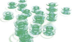 HUSQVARNA® VIKING® Green Plastic Bobbins, 10-Pack  (5 ,6, 7)