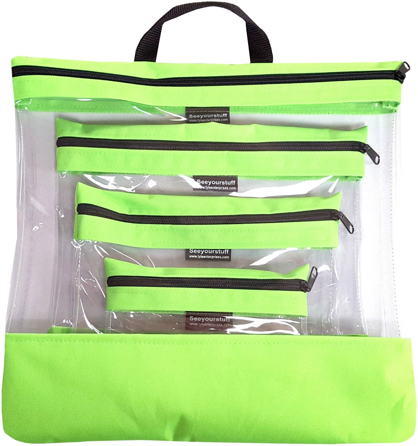 See Your Stuff 4 pc Bag Set, Multiple Colors