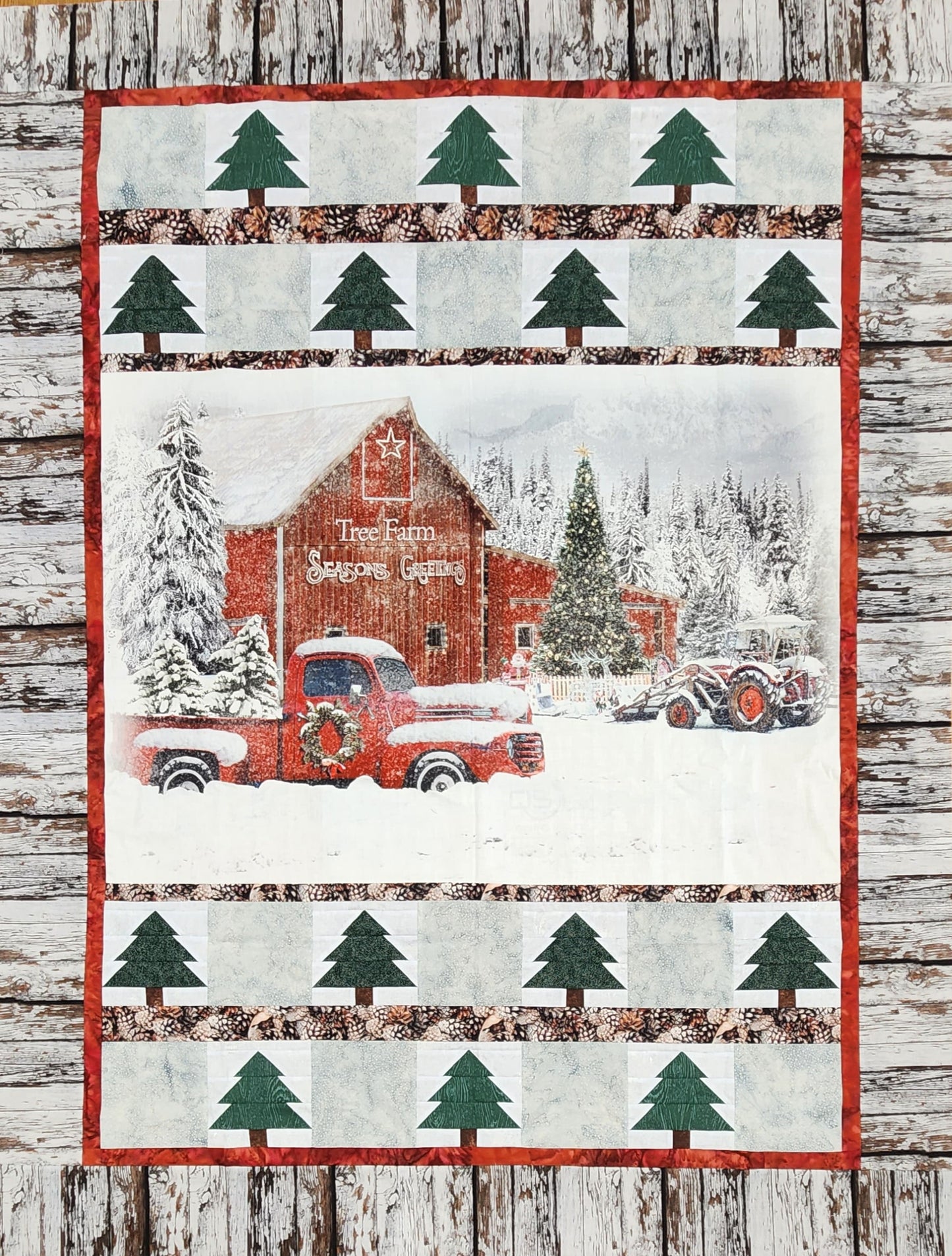 Christmas Truck Tree Farm Quilt, Kit