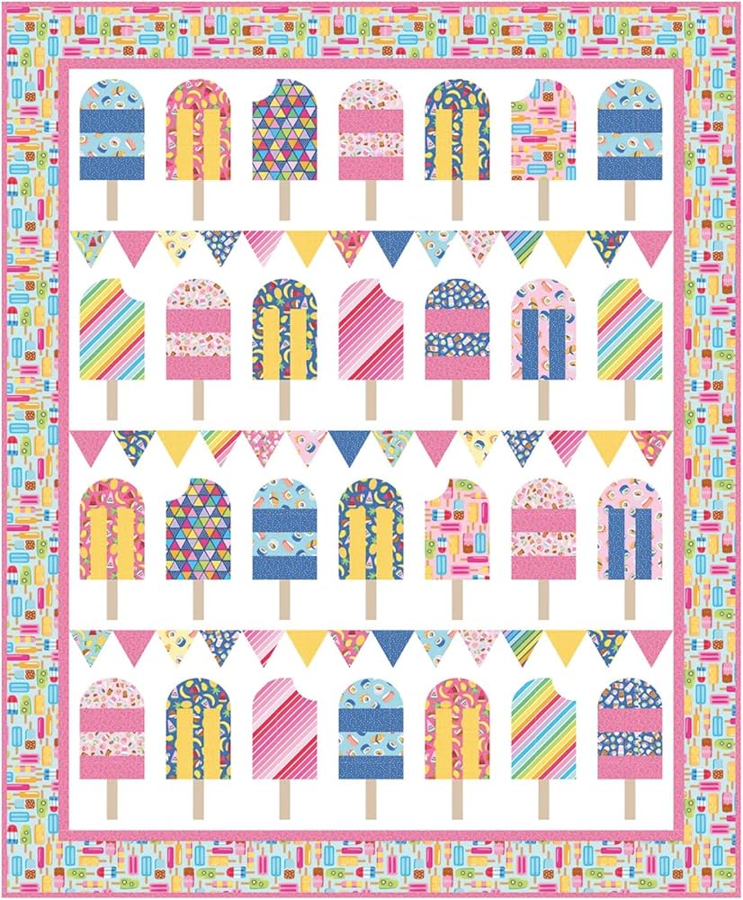 Rainbowfruit Popsicle Parade Quilt Kit