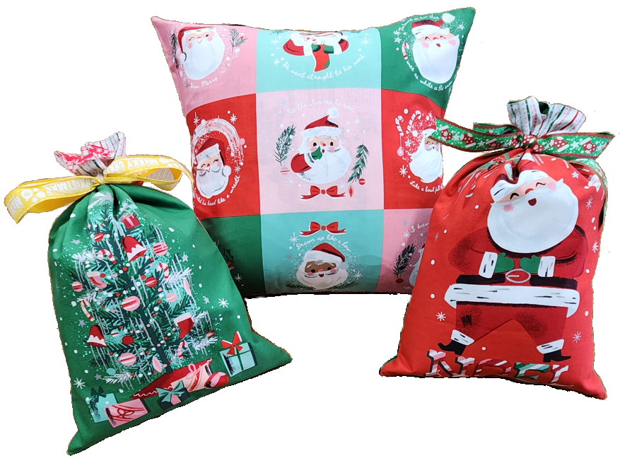 Happy Holiday Pillow and Bags, Kit