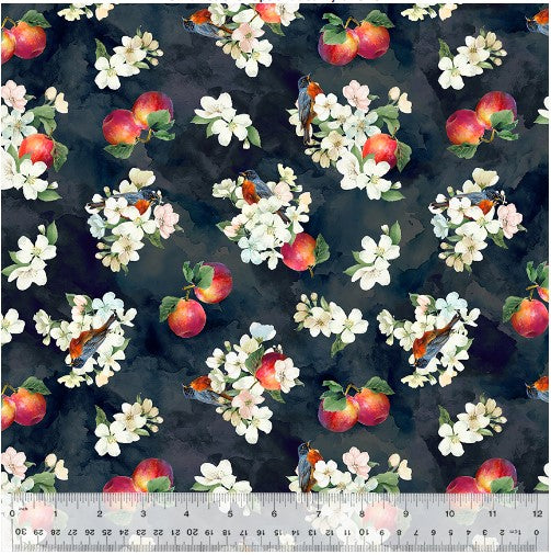 *Pre-Order* All MI Apple Blossom Midnight Fabric arriving early November. Order by the 1/2 yard