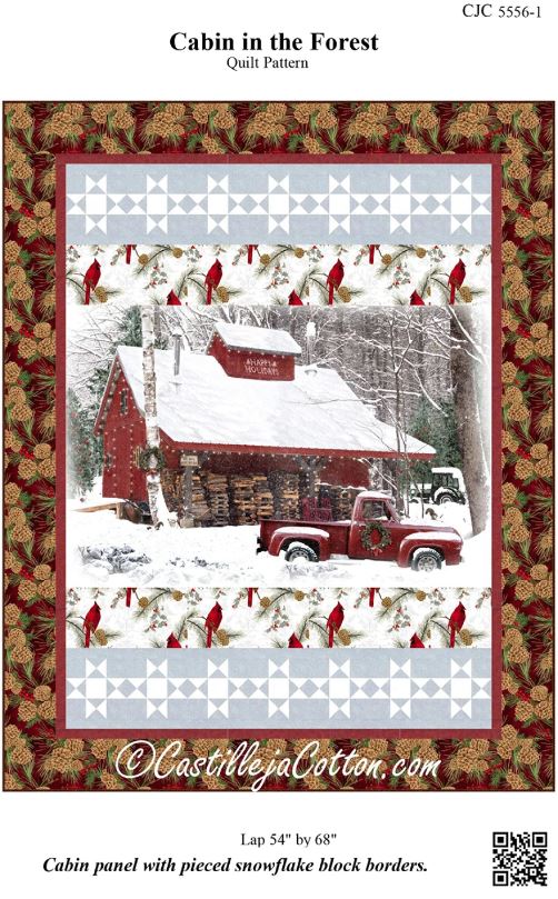 Cabin in the Forest Panel Quilt, Pattern