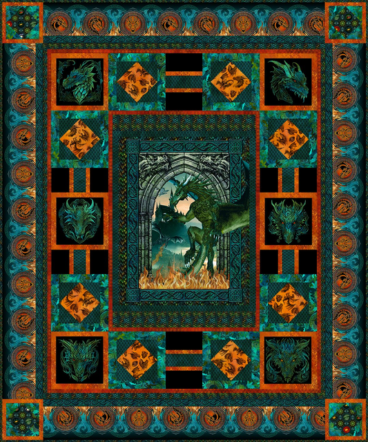 Dragons - Emerald Reign Quilt Kit - PRE-ORDER