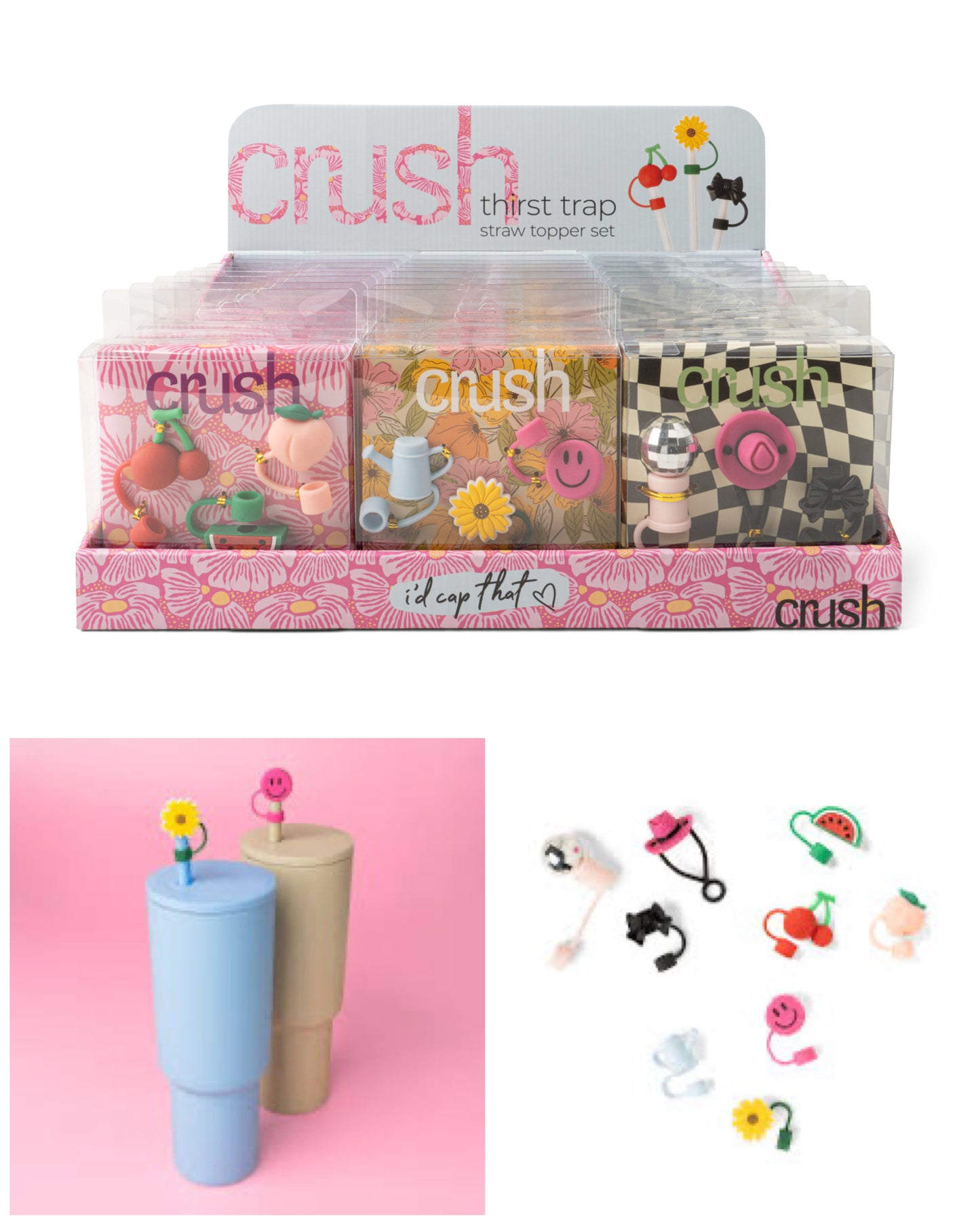 Crush Straw Toppers 3pk