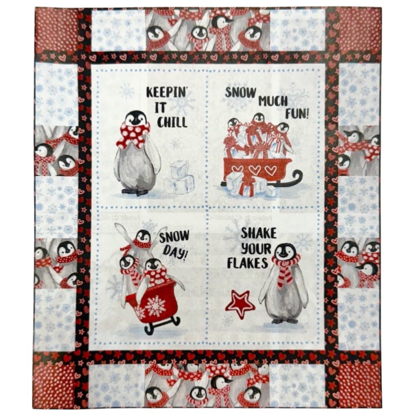 Penguin Party panel Quilt Kit