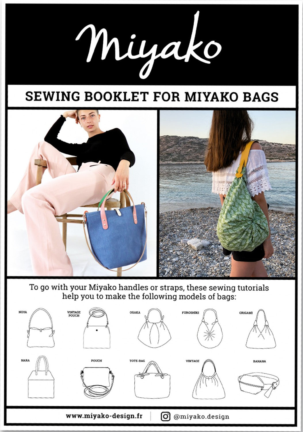 Miyako Bag Sewing Booklet, Pattern
