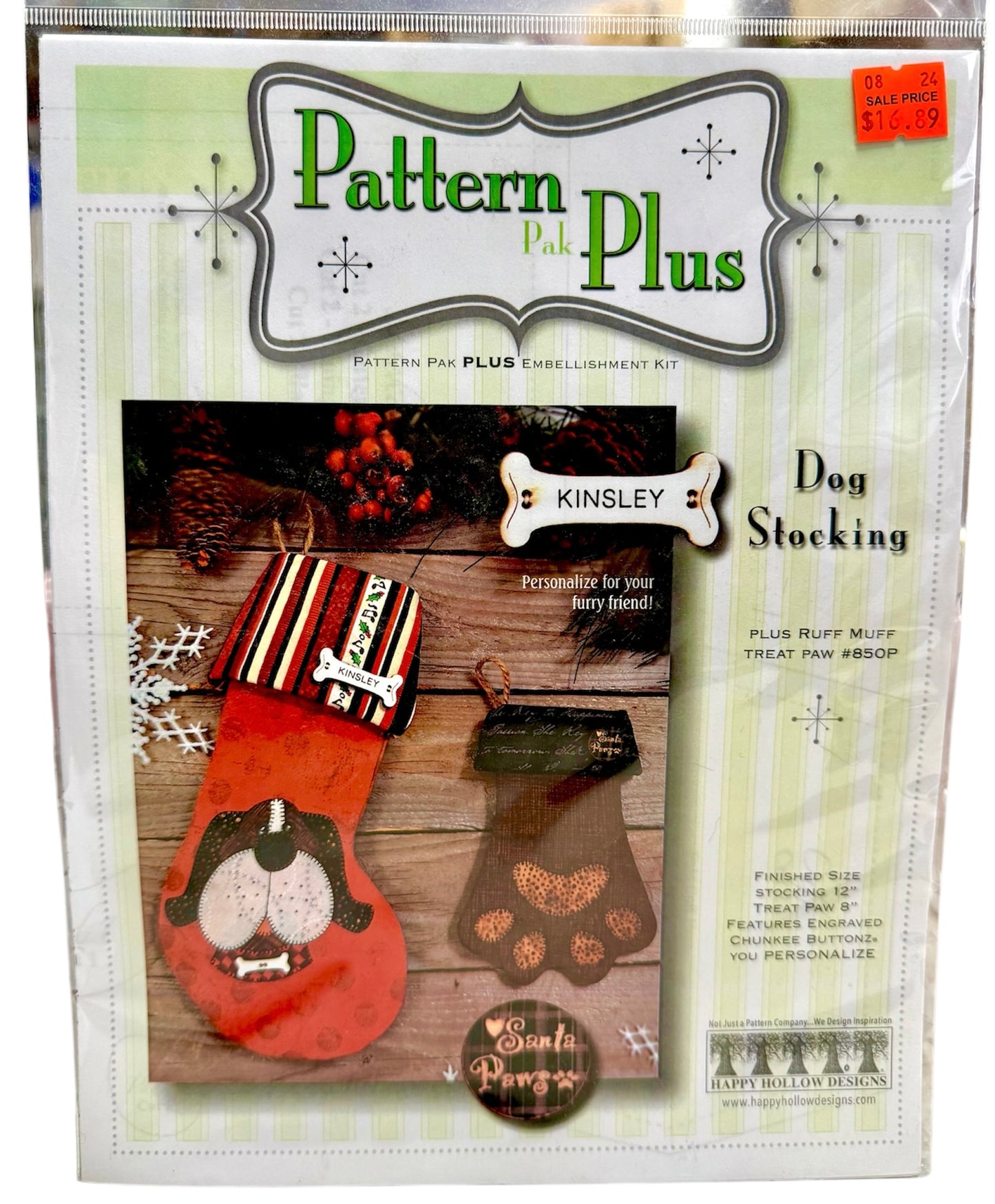 Pattern Pak Plus: Dog Stocking Plus Ruff Muff Treat Paw Embellishment Kit