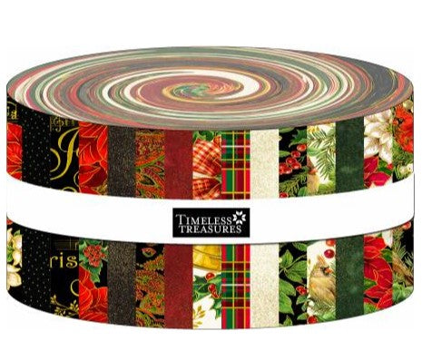 Timeless Treasures - Deck The Halls 2.5 inch strips - Pre-cut