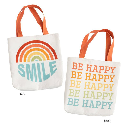 Be Happy Tote Bag Panel by Cut Sew Create