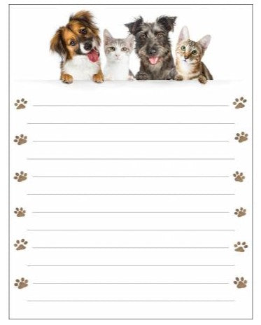 Memo Pad Pets 4-1/2in x 5-1/2in