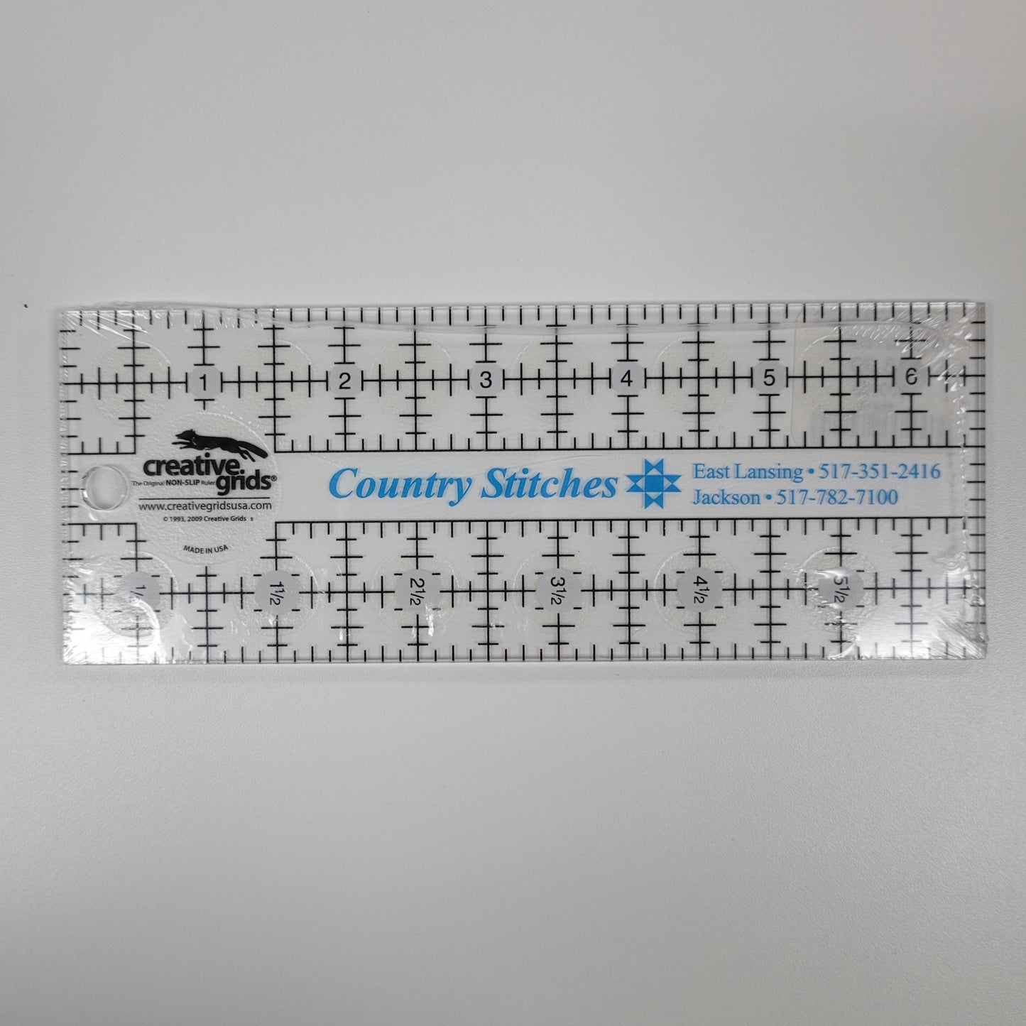 Creative Grids Ruler 6.5" x 2.5" - Country Stitches Keepsake