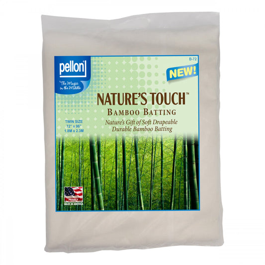 Natures Touch Bamboo Blend Batting w/Scrim Twin-Sized 72in x 90in, Notions