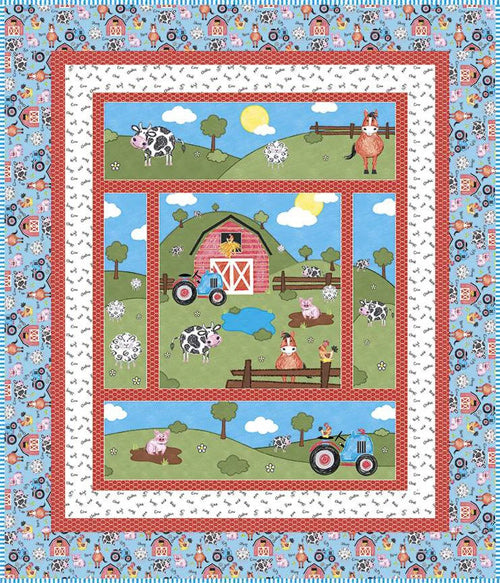 Coloring On The Farm Quilt, Kit