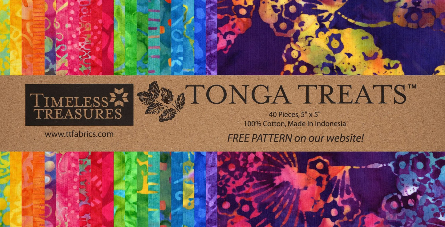Fiesta Tonga Batik 5in Squares, 42pcs/bundle, Pre-Cuts