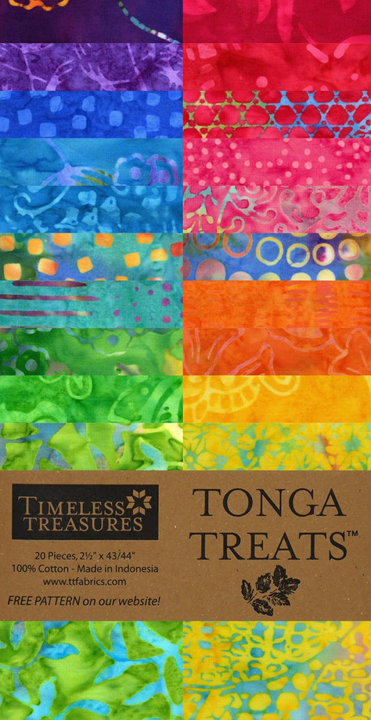 Fiesta Tonga Batik, 2-1/2in Strips, 40pcs/bundle, Pre-Cuts