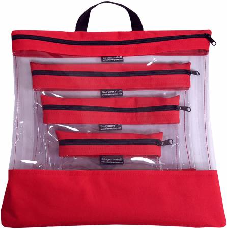 See Your Stuff 4 pc Bag Set, Multiple Colors