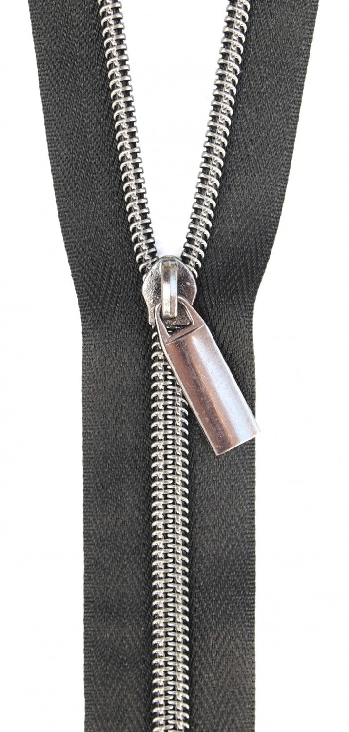 Zippers By The Yard, #5 Nylon Zipper & 9 Pulls