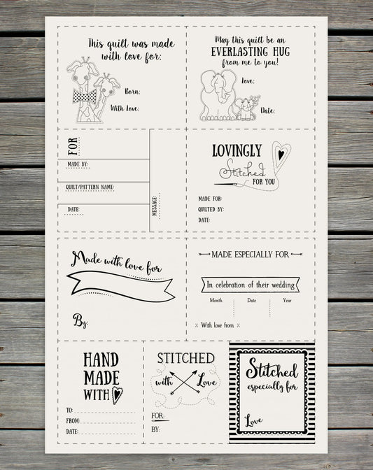 Quilt Labels, Multiple Designs